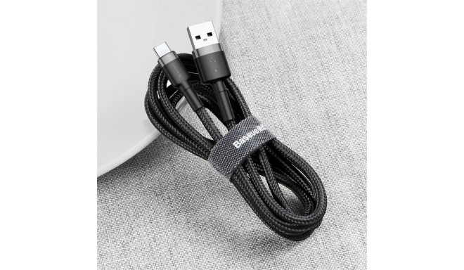 BASEUS cable USB Cafule to Type C 3A CATKLF-AG 0,5M Gray-Black