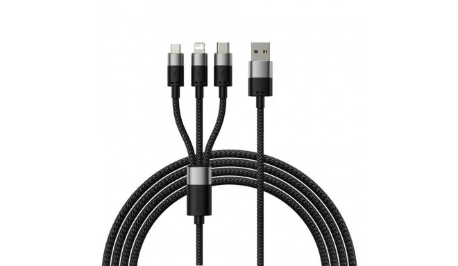 BASEUS cable 3in1 USB A to Micro USB / Lightning / Type C 3,5A 6CAXS000001 1,2 m black