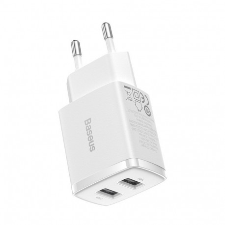 BASEUS wall charger 2 x USB A 2,1A 10,5W CCXJ010202 white