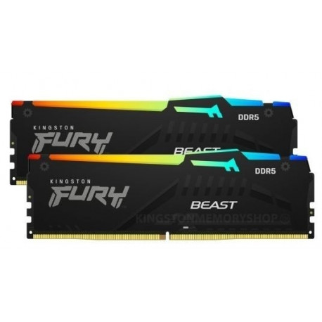 Fury Beast operatiivmälu DDR5 16GB (2x8GB) 6000 CL36 EXPO RGB, must