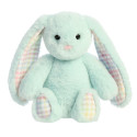 AURORA Rainbow Gingham Bunnies Plīša piparmētru zaļš  trusis, 18 cm