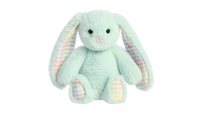 AURORA Rainbow Gingham Bunnies Plīša piparmētru zaļš  trusis, 18 cm