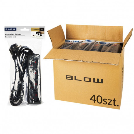 98-564# võrgupikendus pr-470p 4-pesaga maandusega 3m must 3x1,5mm (40 tk.)