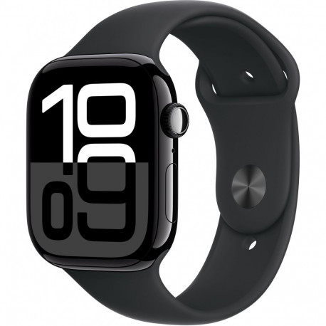 "APPLE Watch Series 10 GPS 46mm Jet Black Aluminium Case with Black Sport Band - S/M"
