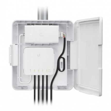UBIQUITI SWITCH FLEX UTILITY IS AN OUTDOOR WEATHERPROOF ENCLOSURE DESIGNED FOR USE WITH THE SWITCH F