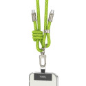 HOCO cable Type C to Type C lanyard shape 3A 60W GH7 1,8 m fluorescent green