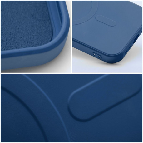 Case for Samsung S25 Silicone Mag Cover compatible with MagSafe (camera protection) blue