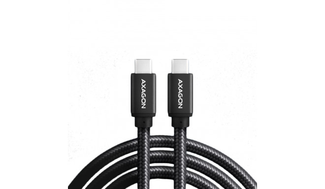 Axagon kaabel USB-C - USB-C 3.2 Gen1 PD 60W 3A 3m, must