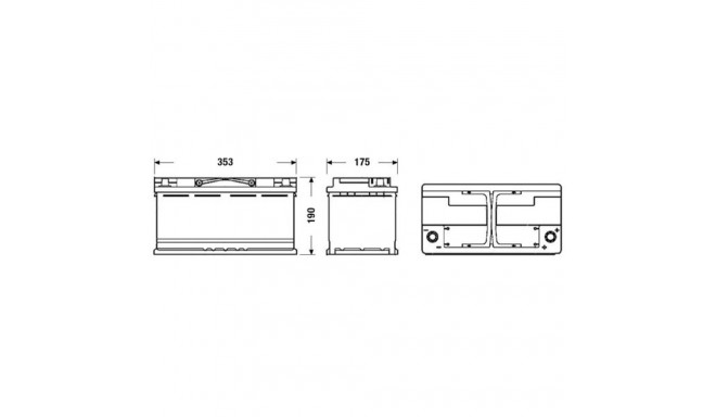 Exide EFB 100Ah 900A 353x175x190-+