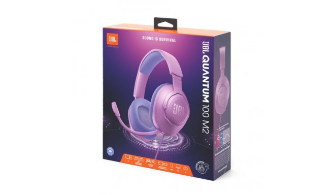 JBL Quantum 100M2 Headphone Wired Gaming Headset with Microphone, Purple EU