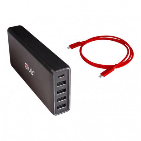 CLUB3D USB Type C 3.2 Gen1 kolme ekraaniga dünaamiline PD laadimisjaam 100W PD toite laadija