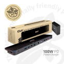 CLUB3D USB Type C 3.2 Gen1 kolmekordne ekraan Dynamic PD laadimisdokk 100W PD toiteadapter