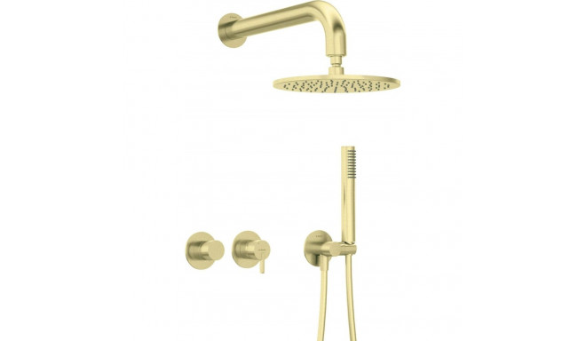 Concealed shower set with overhead shower - with horizontal mixer