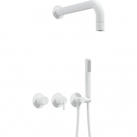 Concealed shower set with hand shower - with horizontal mixer