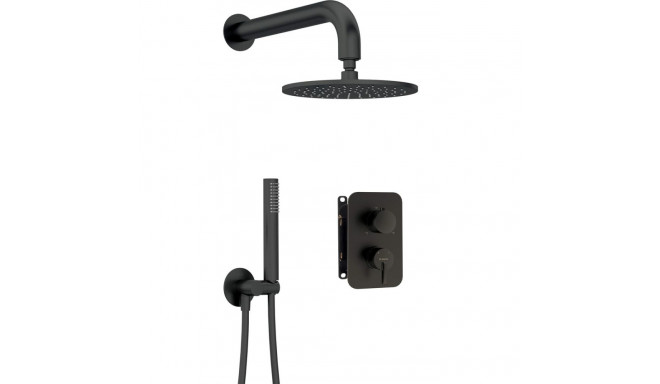 Concealed shower set with mixer box - with overhead shower