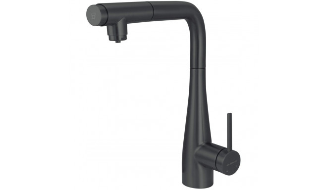 Kitchen faucet with water filter connection with pull-out spout