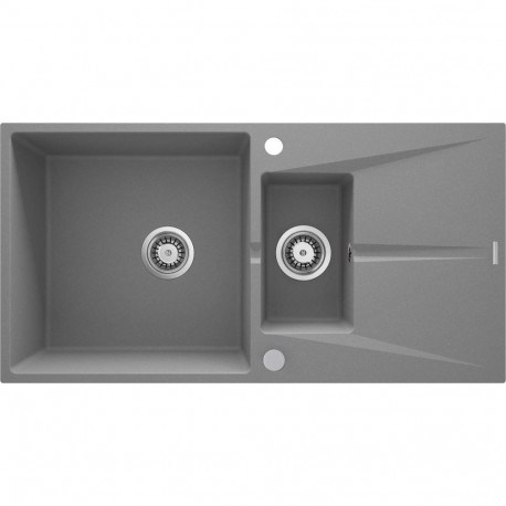 1.5-bowl granite sink with drainer