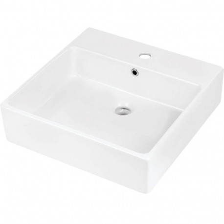 Ceramic countertop/wall washbasin with space for a tap - 50x50 cm