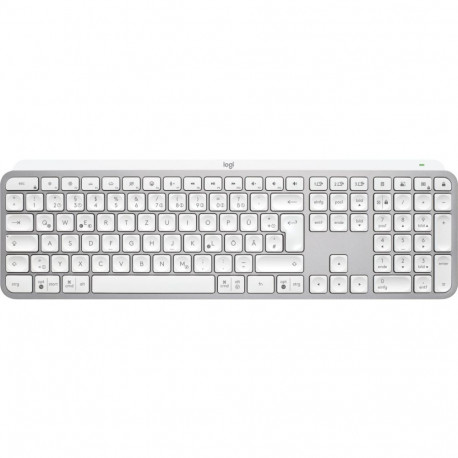 Logitech klaviatuur MX Keys S universaalne RF juhtmevaba + Bluetooth QWERTZ saksa alumiinium, valge