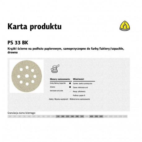 Klingspor isekleepuv lihvketas 225mm PS33BK gr.180 GLS38 /50 tk
