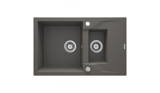 1.5-bowl granite sink with drainer