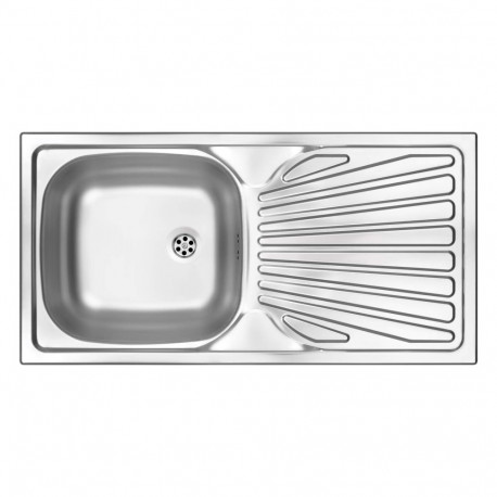 1-bowl steel sink with drainer