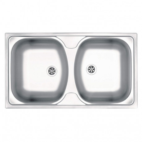 2-bowl steel sink