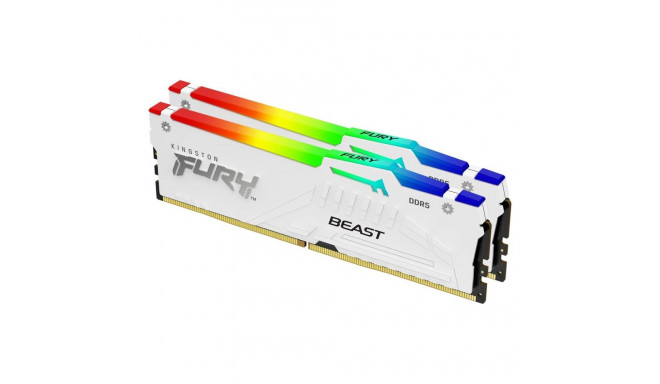 Kingston Technology FURY Beast 32GB 6000MT/s DDR5 CL36 DIMM (Komplekt 2) Valge RGB EXPO