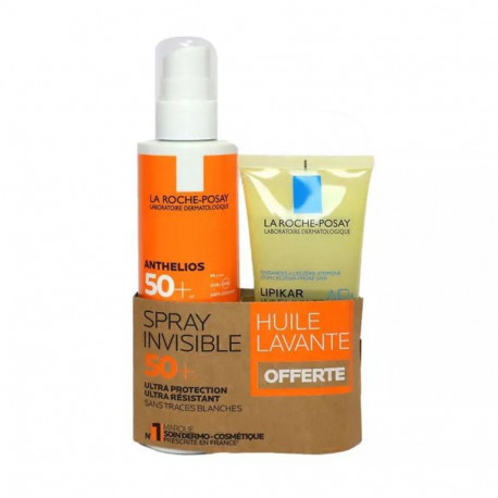 LA ROCHE POSAY ANTHELIOS SPRAY INVISIBLE SPF50+ 200ML VAPORIZADOR + ACEITE LIPIKAR 100ML