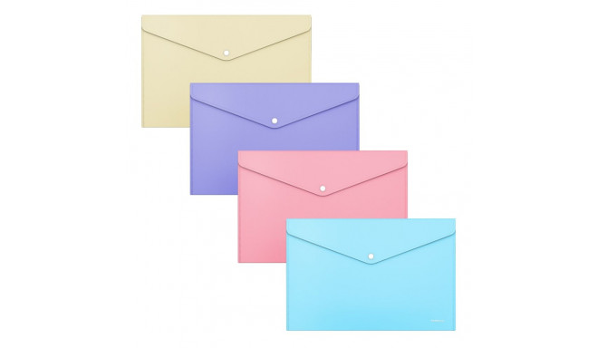 Envelope folder ErichKrause Fizzy Pastel, A5+, 140 mcm, opaque, assorted colors (12 pcs in a bag)