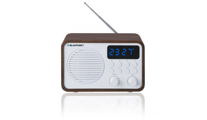 Portable Radio - Blaupunkt PP7BT Bluetooth USB Alarm Clock Brown/White