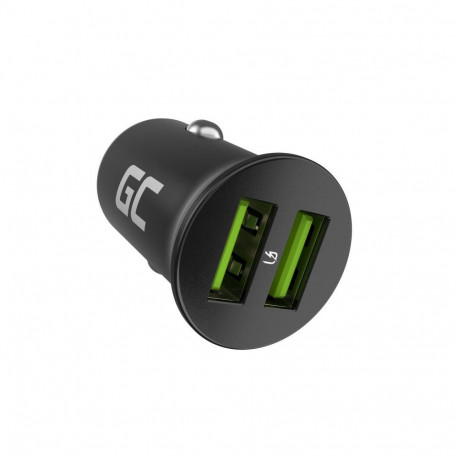 Car Charger - Green Cell PowerRide Nano36 36W 6A 2x USB-A Black
