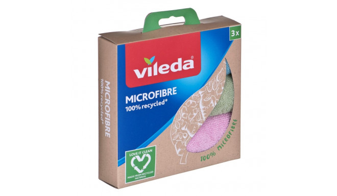 Microfibre Cloths - Vileda 3 Pcs 100% Recycled, White