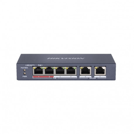 Networking Switch - Hikvision DS-3E0106P-E/M 6-Port PoE 30W 1.6 Gbit/s Metal