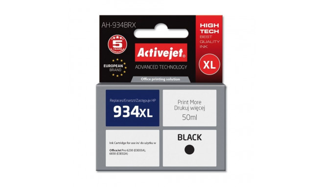 Ink Cartridge - Activejet Ah-934b 50ml Black