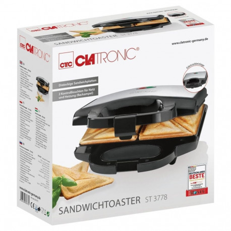 Sandwich Maker - Clatronic St 3778 750 W, Black