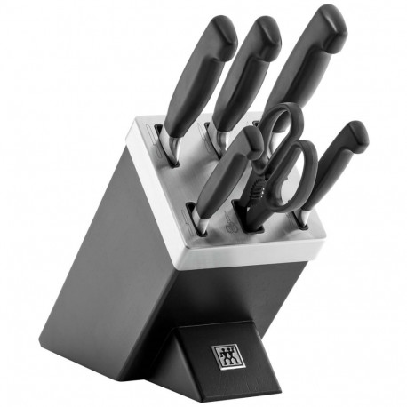 Knife Block Set - ZWILLING Four Star 7 Pieces Stainless Steel Black
