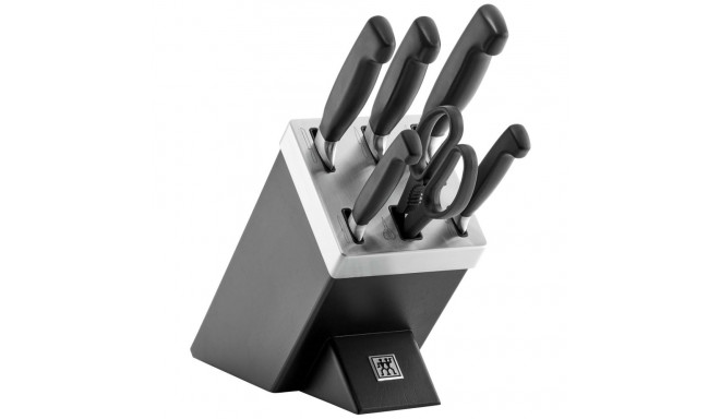 Knife Block Set - ZWILLING Four Star 7 Pieces Stainless Steel Black