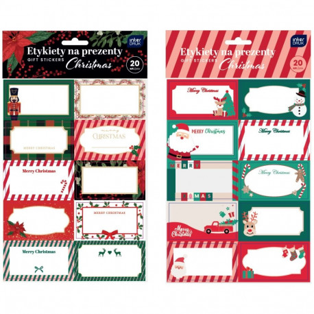 Kleebisetikett jõulupakile Christmas 20tk assortii, Interdruk