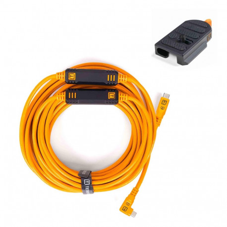 TetherGuard ja USB-C kaablikomplekt nurga all 9.4m oranž