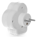 PremiumCord Splitter socket 2 × flat + 1x round with switch 230V, white