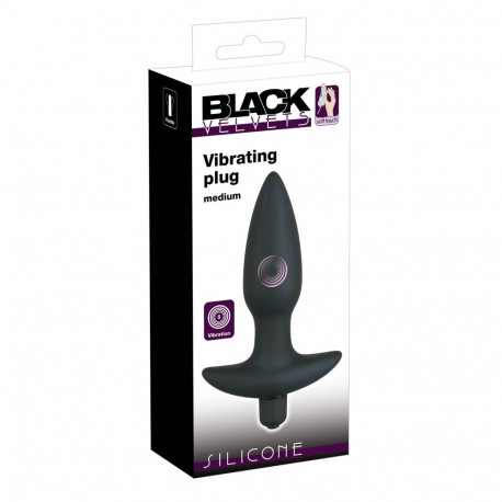 Korek analny silikonowy z 5 poziomami wibracji Black Velvets