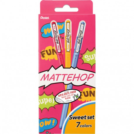 Pentel K110-V7STB Mattehop Gel Roller 1mm Sweet  set of 7