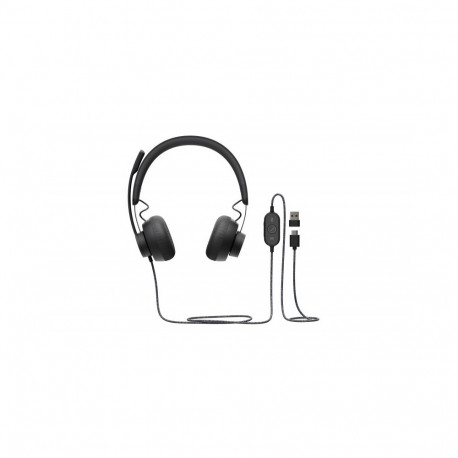 Logitech Zone Wired MS Teams Wired Headset, USB-C/USB-A, Graphite