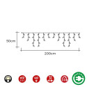 LED Kardinavalgusti EDM Icicle Easy-Connect 100W Soe Valge (200 x 50 cm)