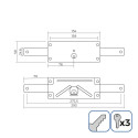 Lock EDM Blind To pack 154 x 59 mm Steel