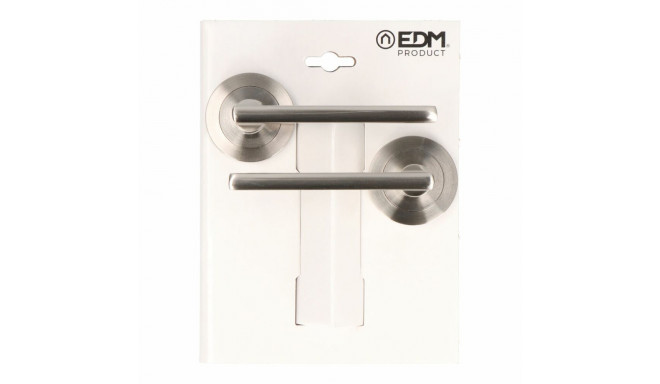 Handle with rosette EDM 85437 606 Aluminium Ø 50 mm