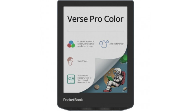 POCKETBOOK E-Reader||Verse Pro Color|6"|1072x1448|1xUSB-C|Wireless LAN|Bluetooth|Dark Blue|PB634K3-1