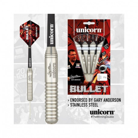 Steel tip Unicorn Bullet Stainless Steel darts - Gary Anderson 21g:27523|23g:27524|25g:27525 (25 g)