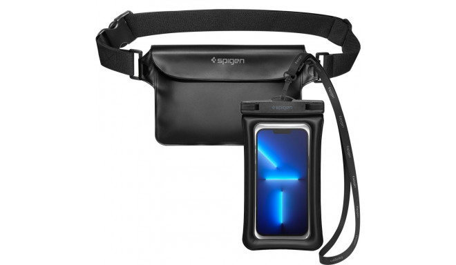 SPIGEN A621 UNIVERSAL WATERPROOF CASE & WAIST BAG BLACK